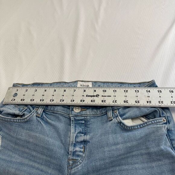 Hudson Riley Crop Relaxed Straight Destroyed Denim Jeans Size 28 - Picture 4 of 10